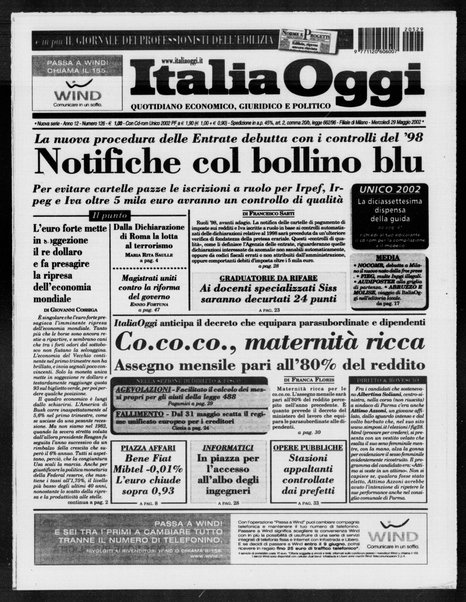 Italia oggi : quotidiano di economia finanza e politica